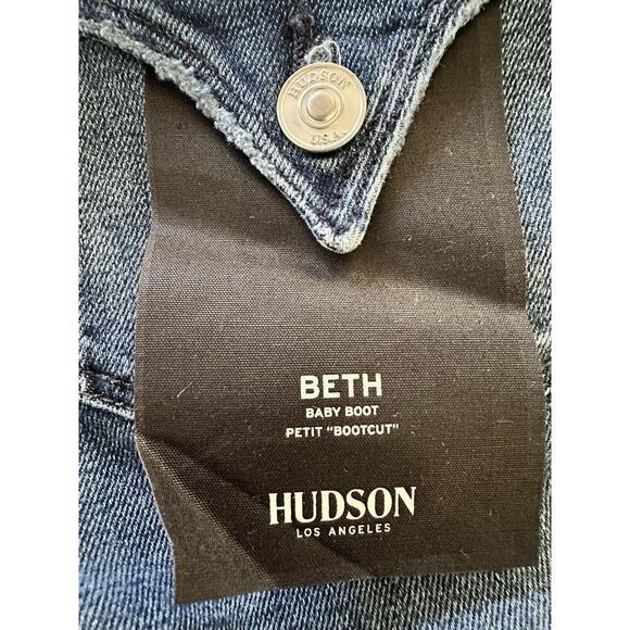 Hudson Beth Baby Boot-Cut Jeans 28” Blue Mid-Rise Flap Pockets NEW $195 - Picture 10 of 12
